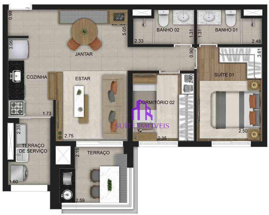 Apartamento à venda com 2 quartos, 64m² - Foto 20