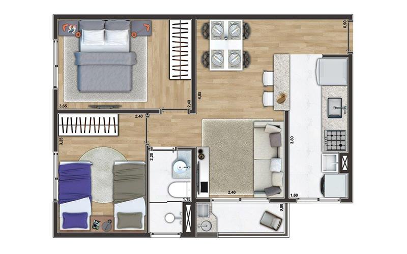 Apartamento à venda com 2 quartos, 48m² - Foto 16