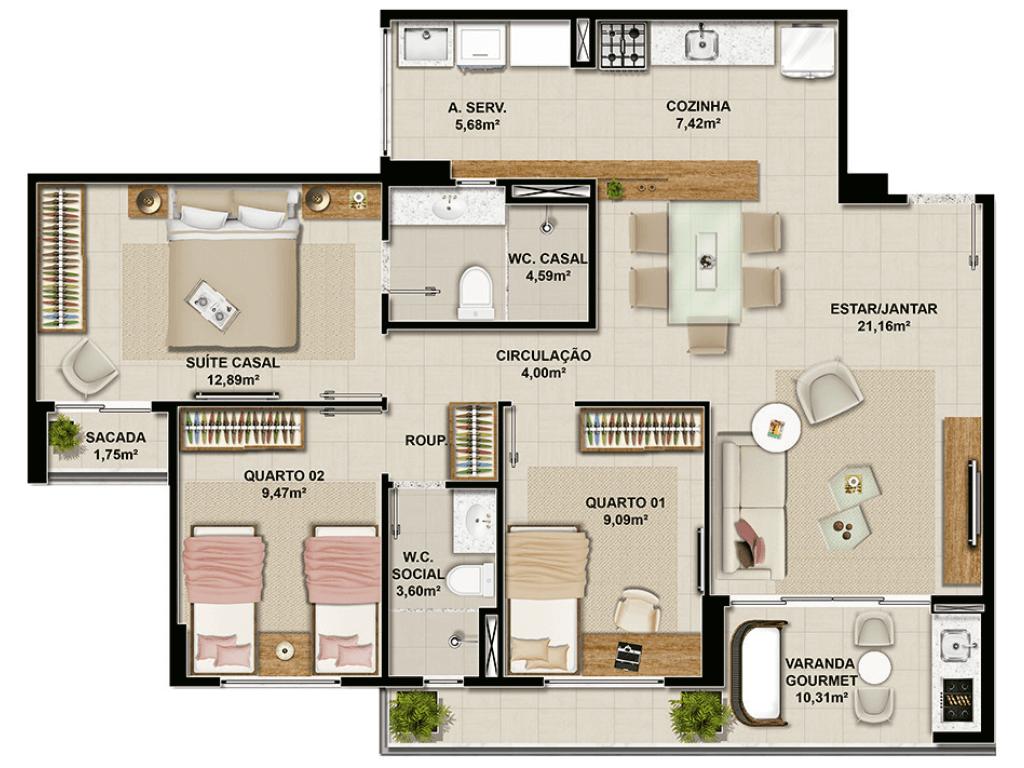 Apartamento à venda com 3 quartos, 89m² - Foto 25