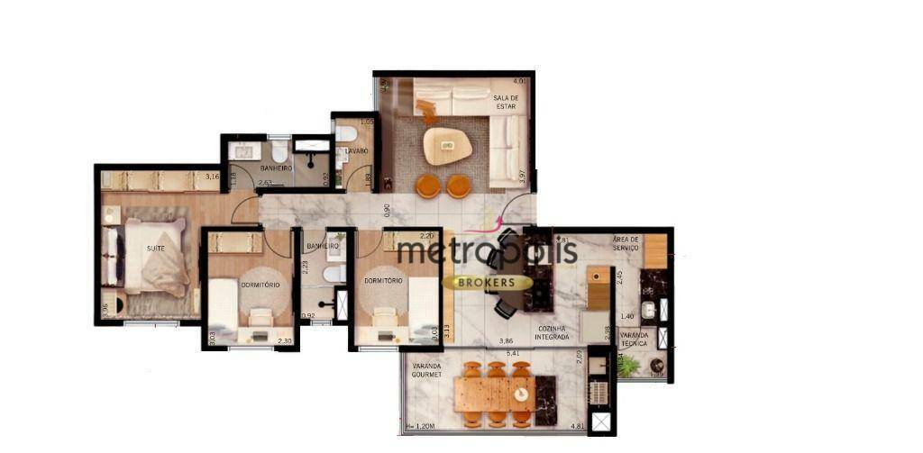 Apartamento à venda com 3 quartos, 94m² - Foto 3