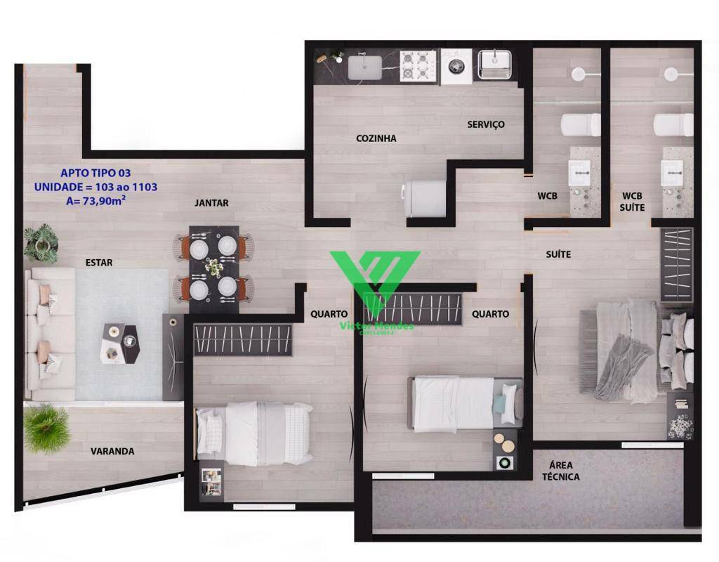 Apartamento à venda com 3 quartos, 78m² - Foto 25