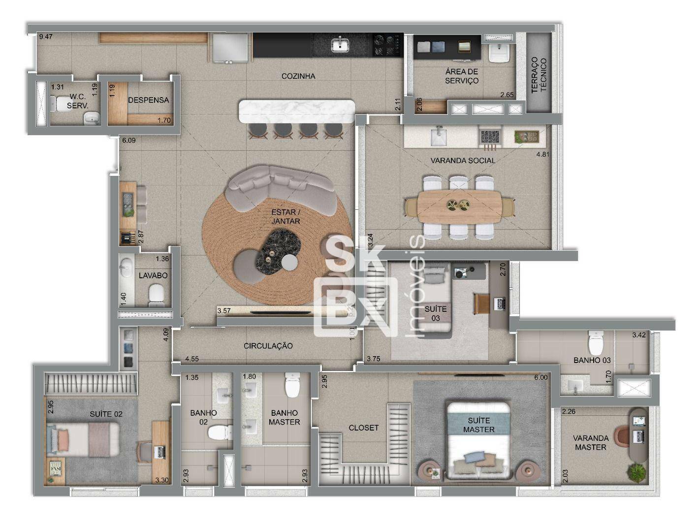 Apartamento à venda com 3 quartos, 161m² - Foto 25