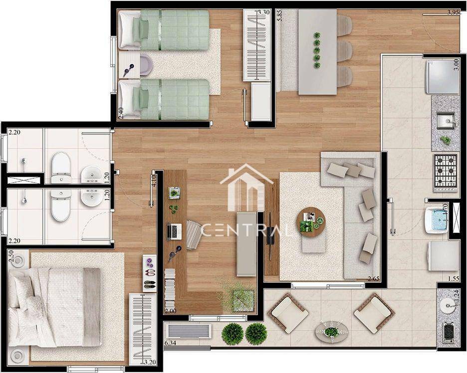 Apartamento à venda com 2 quartos, 68m² - Foto 4