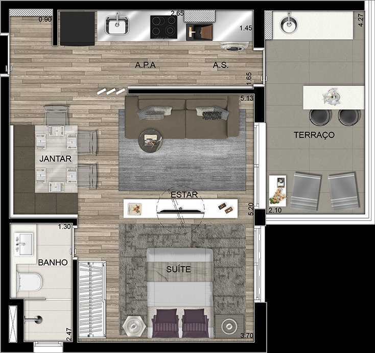 Apartamento à venda com 1 quarto, 50m² - Foto 7