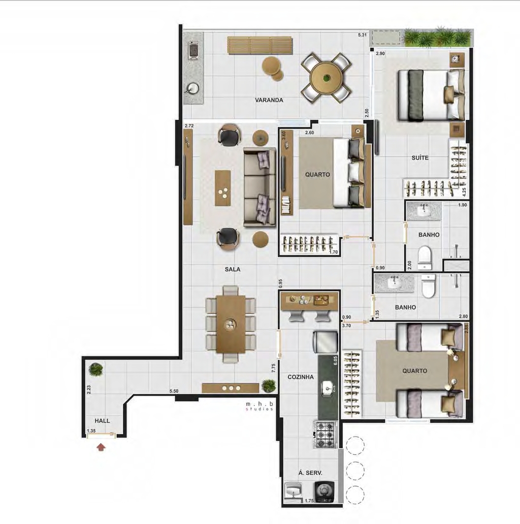 Apartamento à venda com 3 quartos, 9568m² - Foto 11