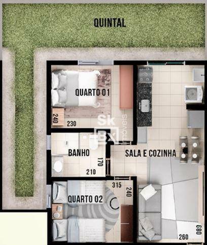 Apartamento à venda com 2 quartos, 59m² - Foto 6