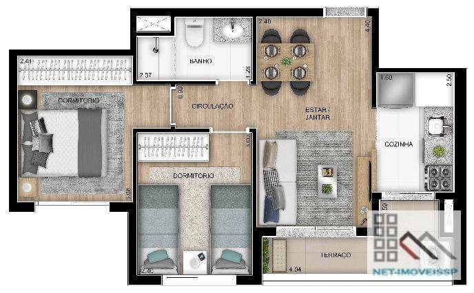 Apartamento à venda com 2 quartos, 47m² - Foto 29