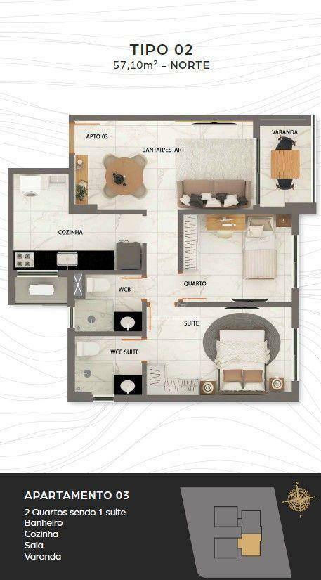 Apartamento à venda com 2 quartos, 56m² - Foto 8