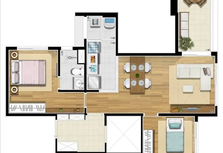 Apartamento à venda com 2 quartos, 70m² - Foto 2