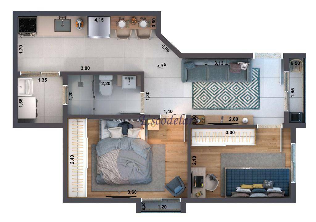 Apartamento à venda com 2 quartos, 41m² - Foto 6