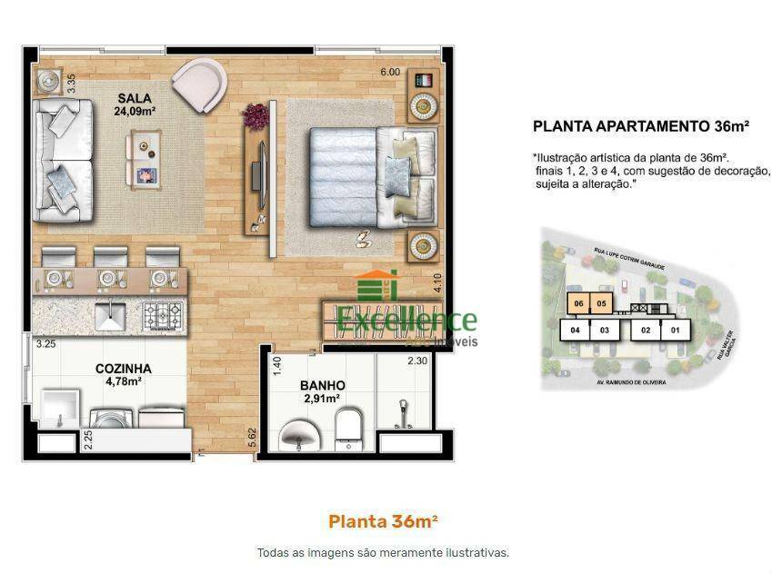 Apartamento à venda com 1 quarto, 36m² - Foto 7