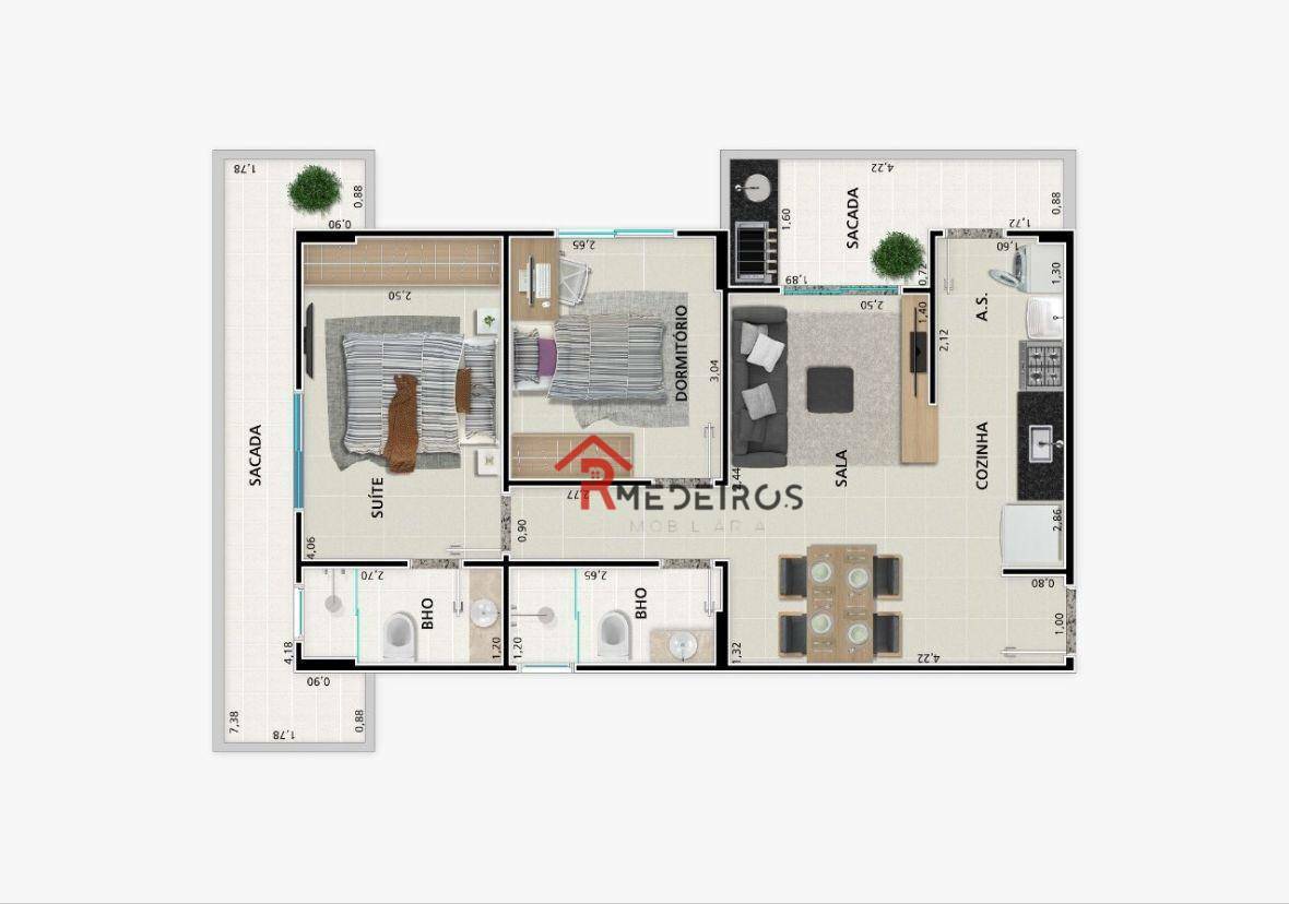 Apartamento à venda com 2 quartos, 69m² - Foto 12