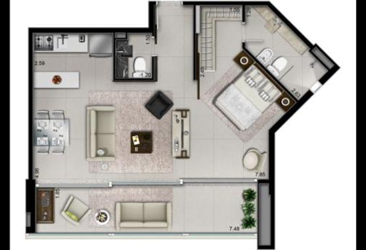 Apartamento à venda com 1 quarto, 36m² - Foto 12