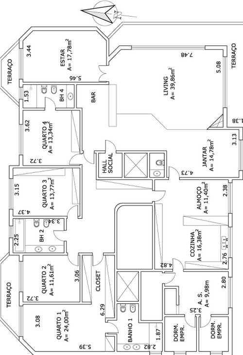 Apartamento à venda com 4 quartos, 300m² - Foto 4