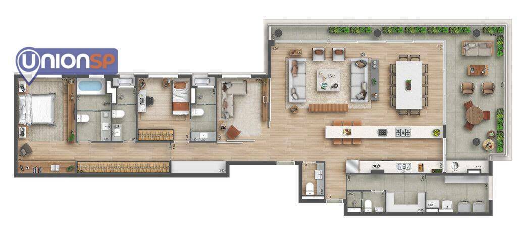 Apartamento à venda com 4 quartos, 218m² - Foto 3