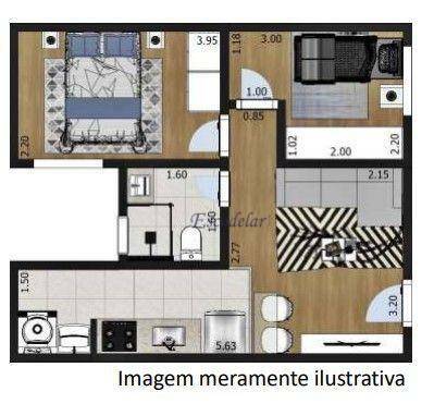 Apartamento à venda com 2 quartos, 38m² - Foto 3