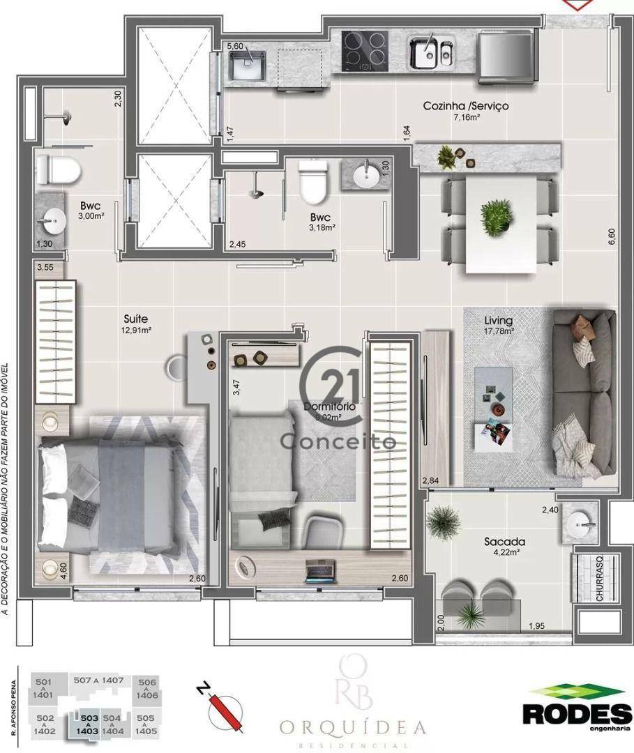 Apartamento à venda com 2 quartos, 67m² - Foto 13