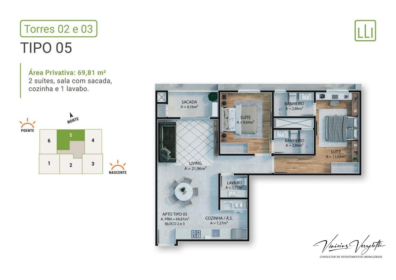 Apartamento à venda com 2 quartos, 69m² - Foto 20