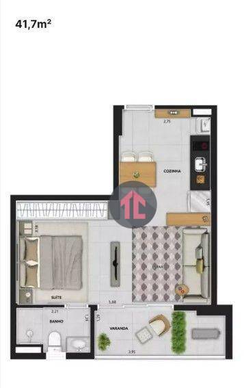 Apartamento à venda com 1 quarto, 41m² - Foto 11