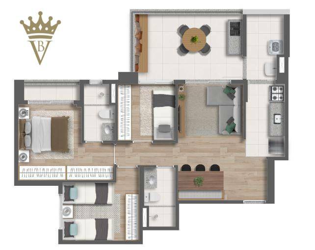 Apartamento à venda com 3 quartos, 74m² - Foto 17