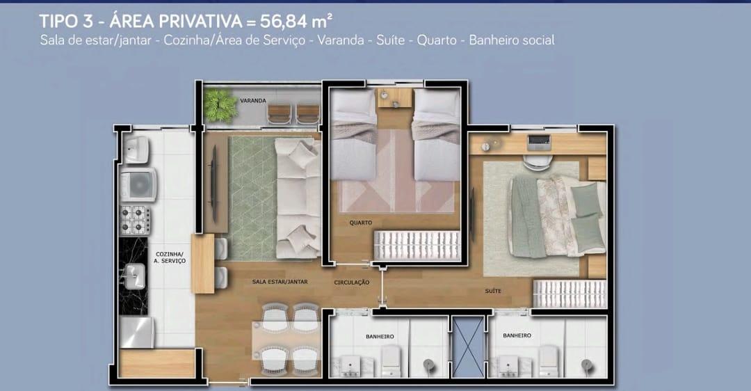 Apartamento à venda com 2 quartos, 56m² - Foto 9