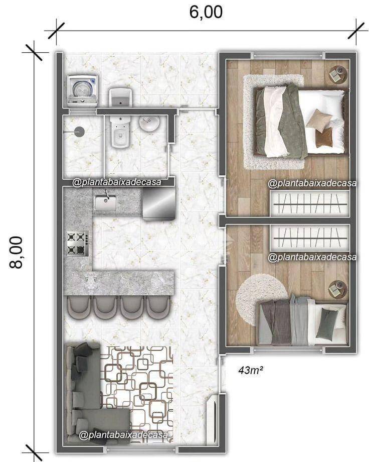 Casa, 2 quartos, 43 m² - Foto 2