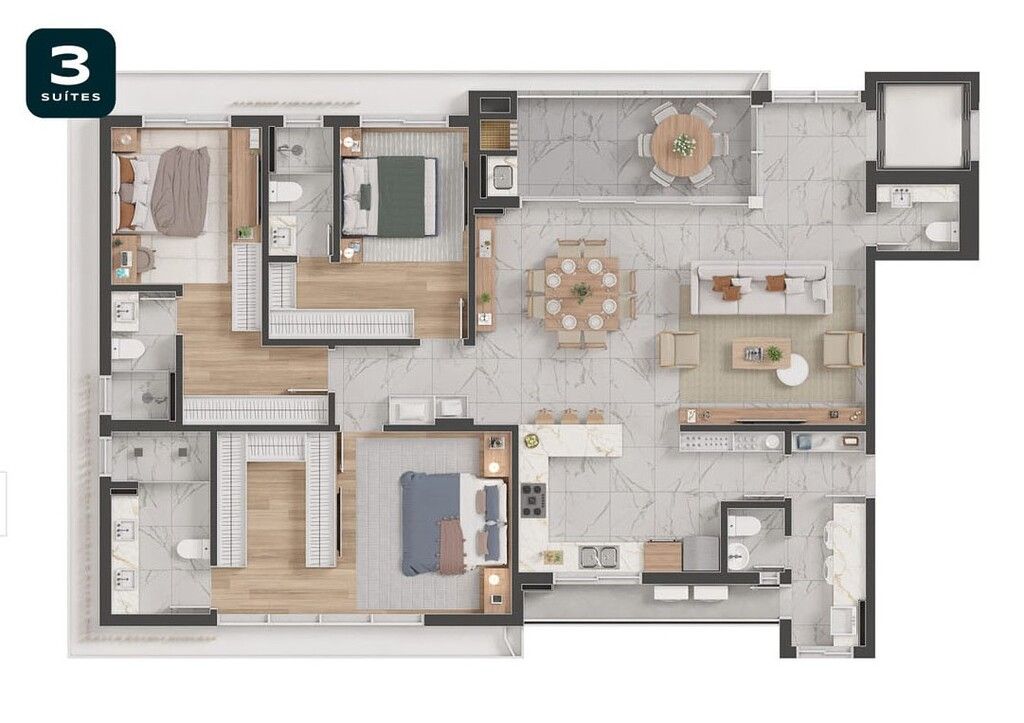 Apartamento à venda com 3 quartos, 172m² - Foto 14