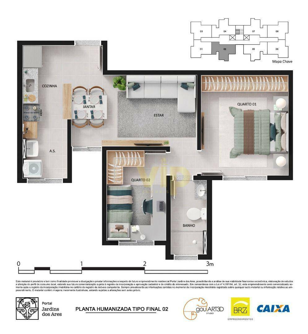 Apartamento à venda com 2 quartos, 55m² - Foto 4