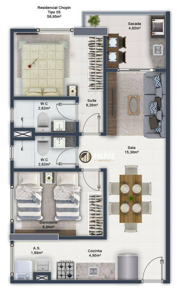 Apartamento à venda com 2 quartos, 57m² - Foto 51