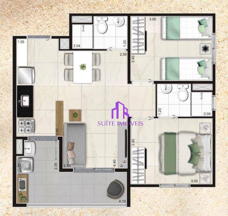 Apartamento à venda com 2 quartos, 42m² - Foto 10