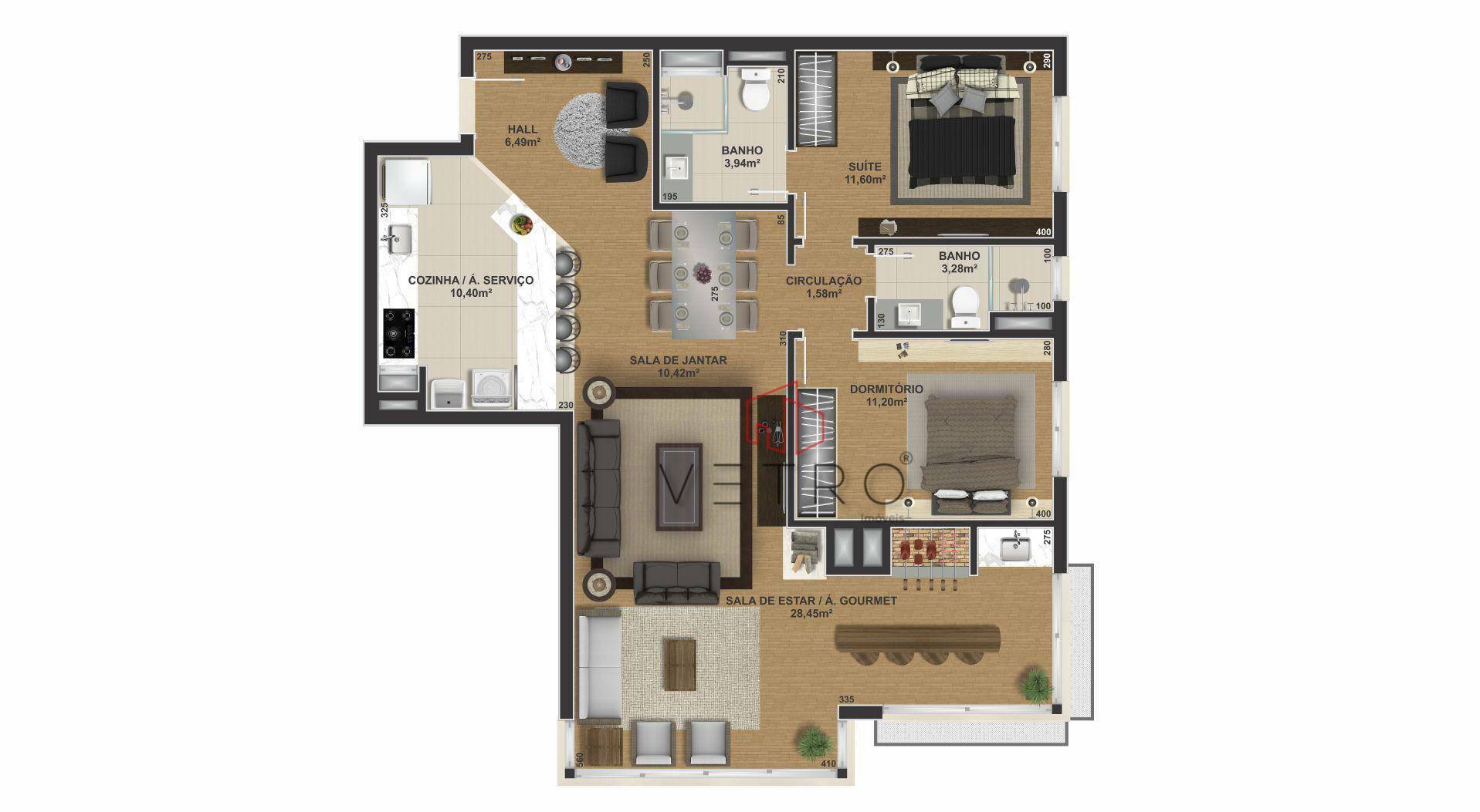 Apartamento à venda com 2 quartos, 163m² - Foto 5