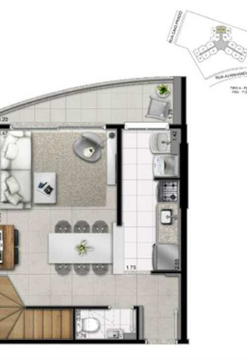 Apartamento à venda com 1 quarto, 42m² - Foto 2