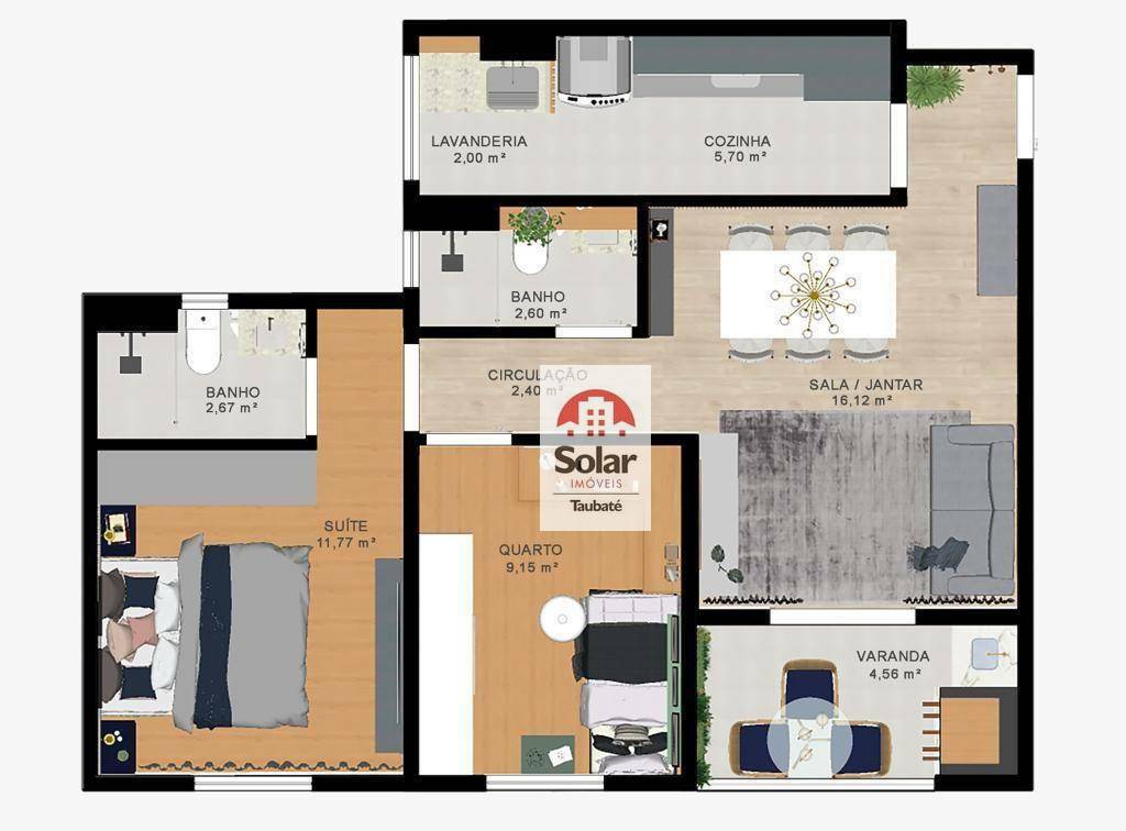 Apartamento à venda com 2 quartos, 64m² - Foto 5