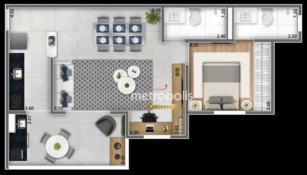 Apartamento à venda com 2 quartos, 58m² - Foto 15