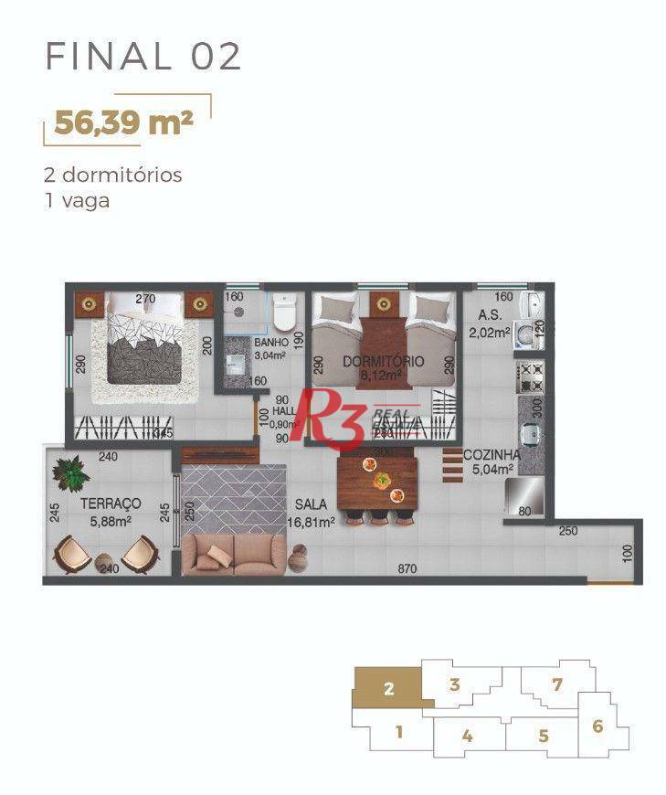 Apartamento à venda com 2 quartos, 56m² - Foto 10