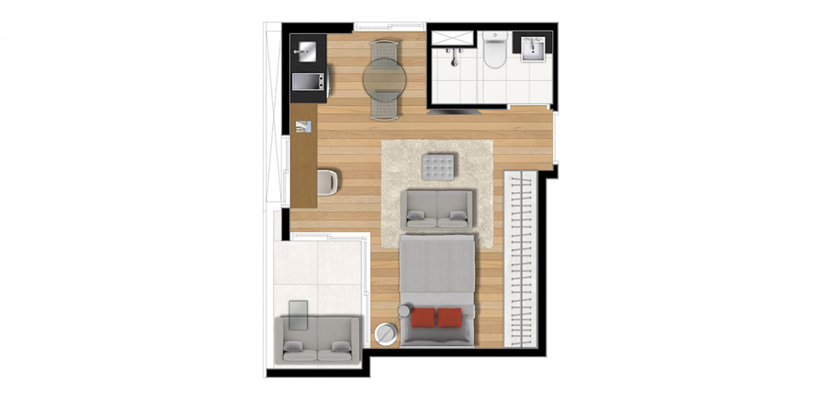 Apartamento à venda com 1 quarto, 43m² - Foto 8