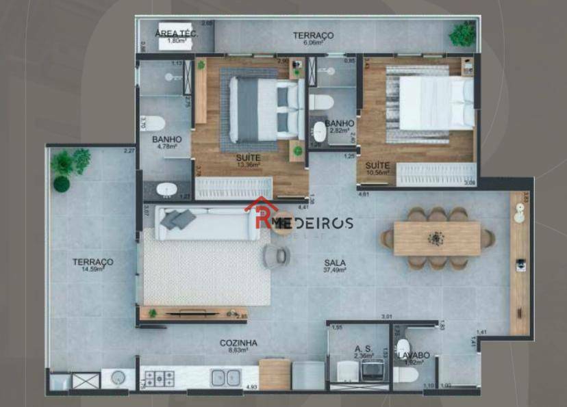 Apartamento à venda com 2 quartos, 116m² - Foto 14