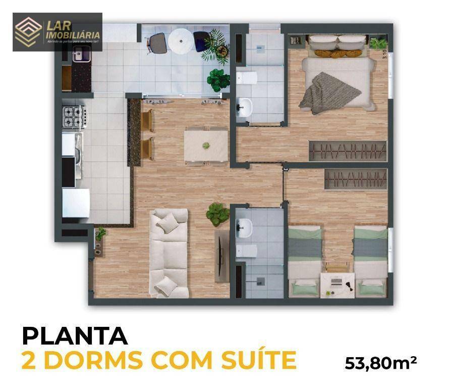 Apartamento à venda com 2 quartos, 53m² - Foto 2