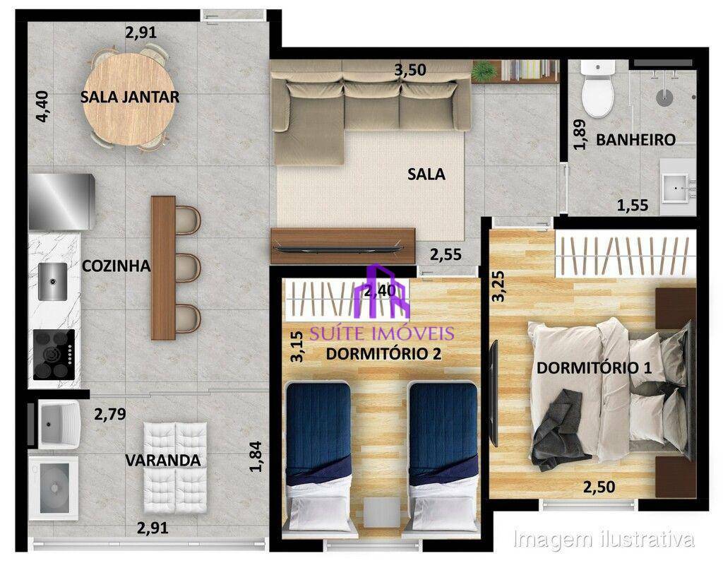 Apartamento à venda com 2 quartos, 44m² - Foto 6