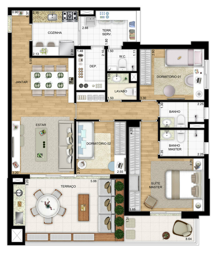 Apartamento à venda com 3 quartos, 115m² - Foto 8