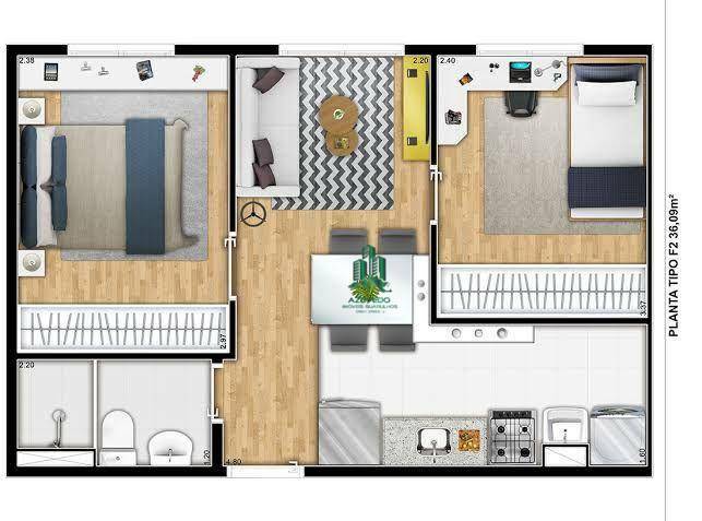 Apartamento para alugar com 2 quartos, 37m² - Foto 15