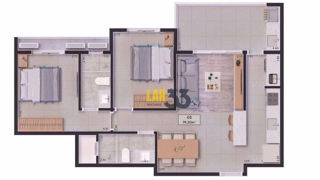 Apartamento à venda com 2 quartos, 71m² - Foto 5