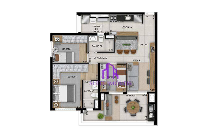 Apartamento à venda com 3 quartos, 110m² - Foto 27