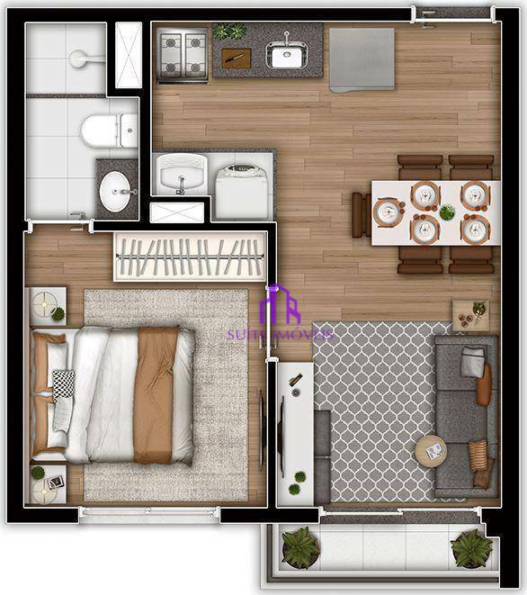 Apartamento à venda com 2 quartos, 39m² - Foto 3