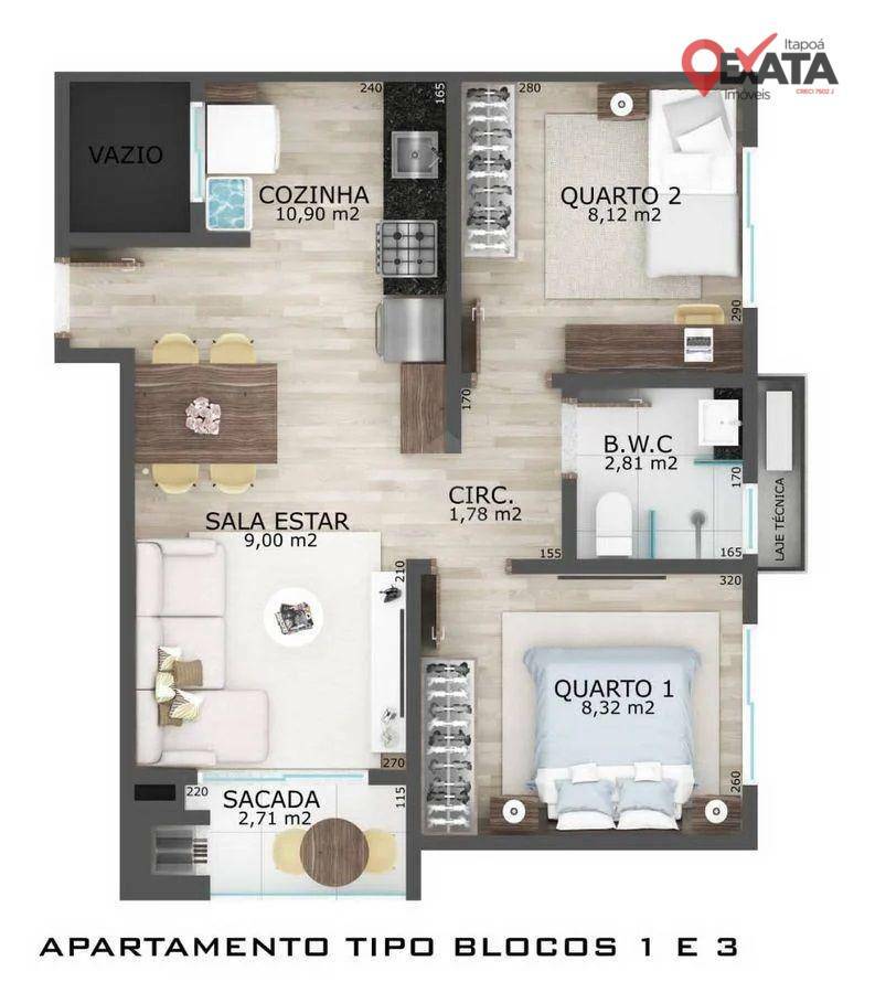 Apartamento à venda com 2 quartos, 44m² - Foto 9