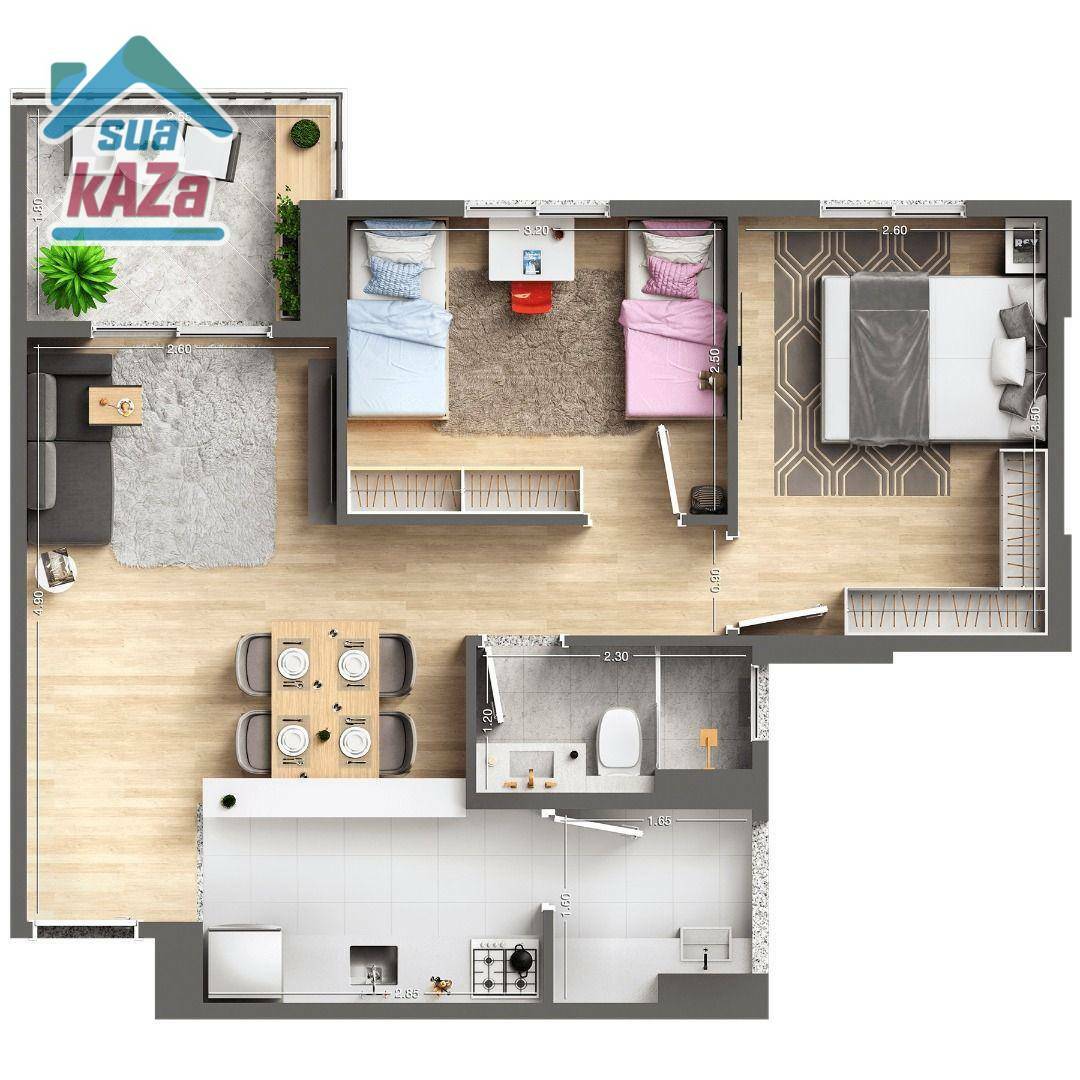 Apartamento à venda com 2 quartos, 53m² - Foto 7