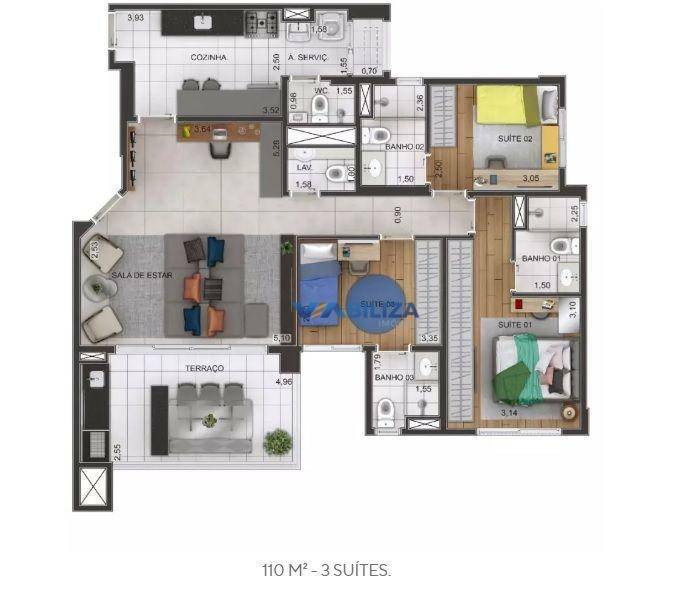 Apartamento à venda com 3 quartos, 110m² - Foto 20