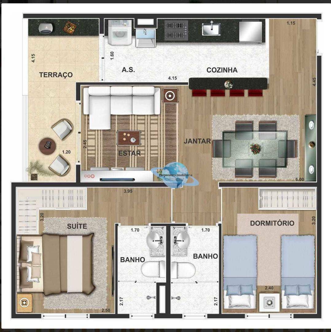 Apartamento à venda com 2 quartos, 59m² - Foto 5