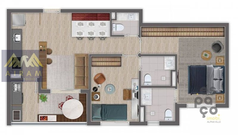 Apartamento à venda com 2 quartos, 63m² - Foto 2