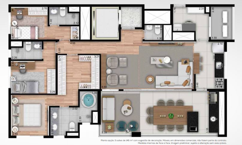 Apartamento à venda com 3 quartos, 145m² - Foto 6